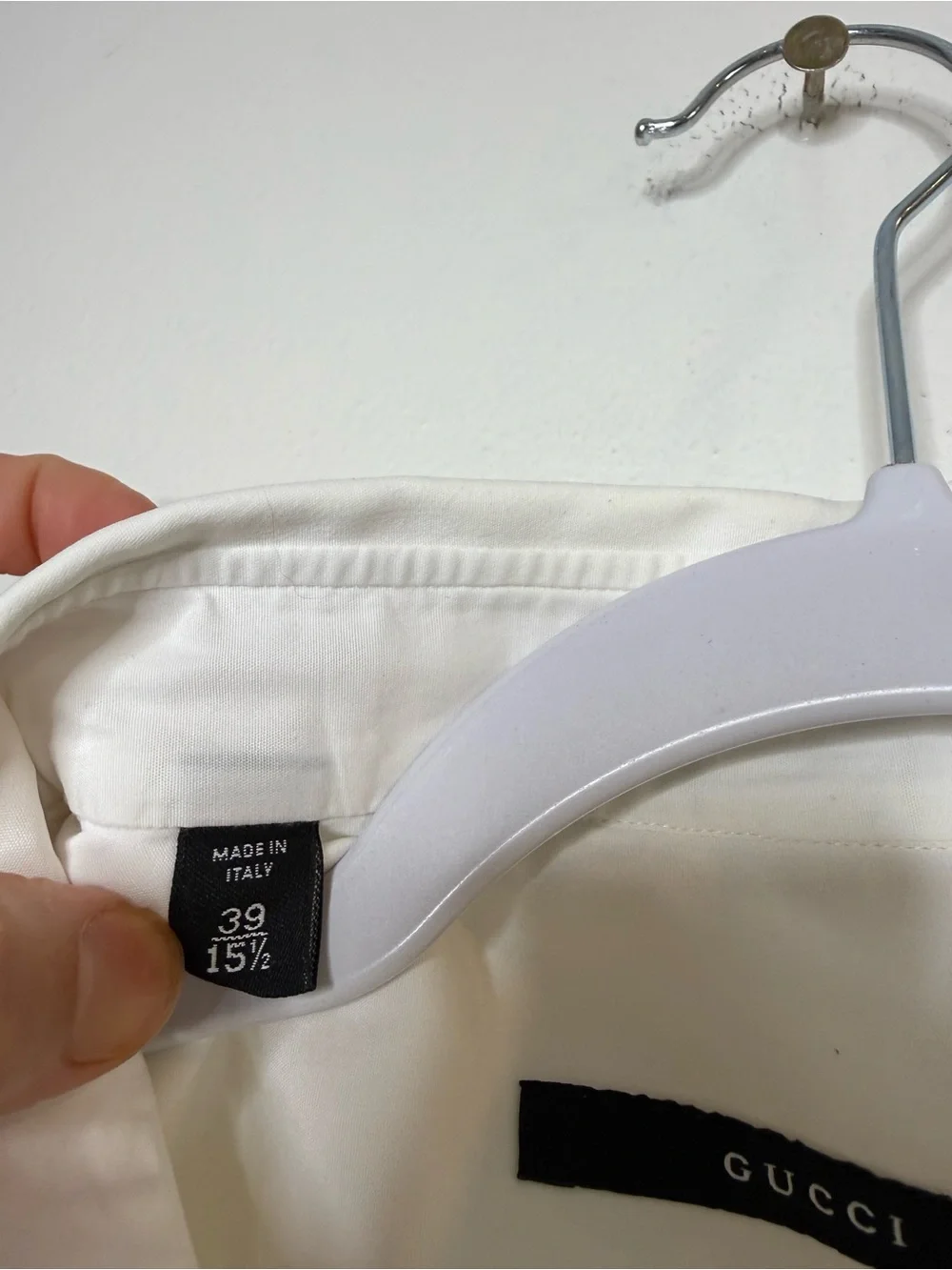 Gucci dress shirt Frida Giannini era Green/red Web trim Military-style shoulder